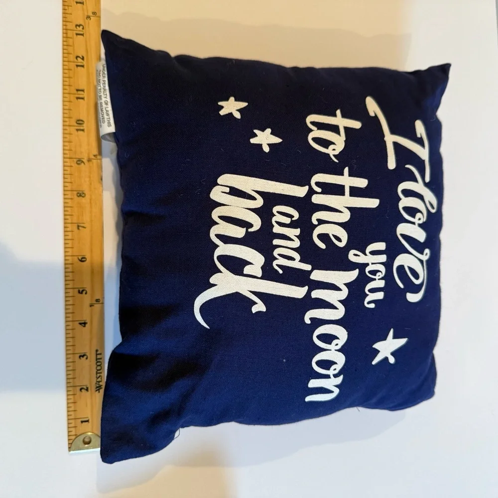 Navy Blue Throw Pillow with White Text Novelty Kids